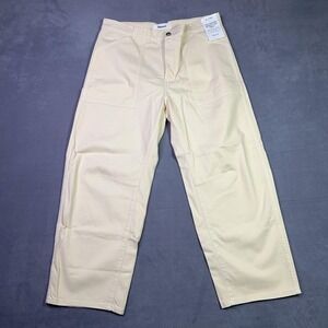 Madewell Darted Barrel Leg Pants Women's 29S Cotton Blend Vanilla Cream‎ FLAWS